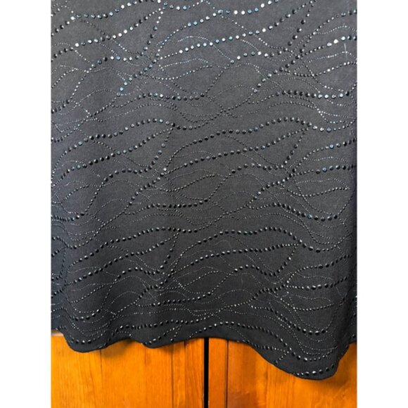 St. John Evening Sparkle Paillettes Maxi Skirt Beaded Embellishments Black W 8 - Picture 3 of 8